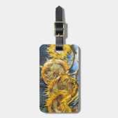 4つのヒマワリゴッホヴィンチェンツォが付いている静物画 ラゲッジタグ (正面縦)