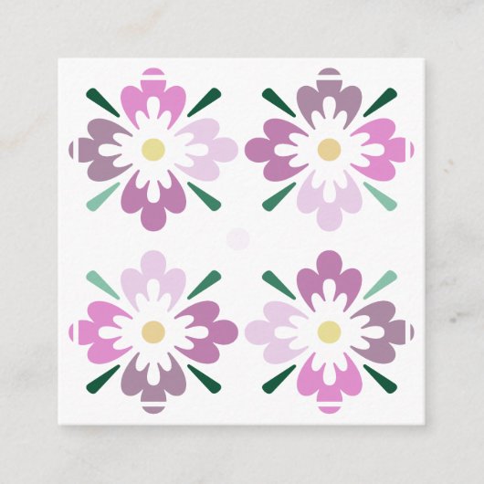4つのピンクのフローラシェイプのエンクロージャカード エンクロージャーカード (正面)