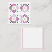 4つのピンクのフローラシェイプのエンクロージャカード エンクロージャーカード (正面/裏面)