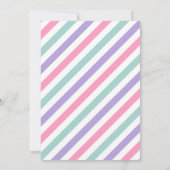 4つのピンクの恐竜に轟音4歳の誕生日パーティー 招待状 (裏面)