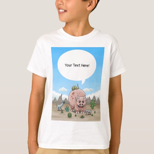 4つのファンタジー恐竜 Tシャツ (正面)