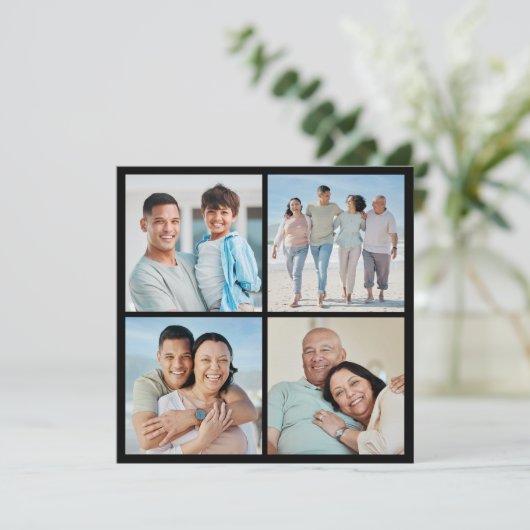 4つのフォトコラージュの挨拶を作成する カード (スタンド正面)