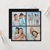 4つのフォトコラージュの挨拶を作成する カード (正面/裏面インサイチュ)