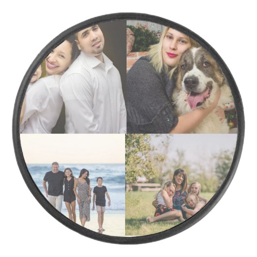 4つのフォトコラージュを作成 アイスホッケーパック (正面)