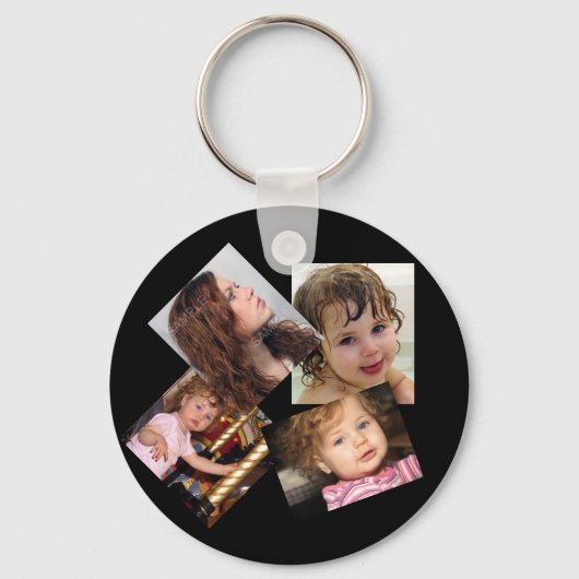 4つのフォトコラージュテンプレート キーホルダー (正面)