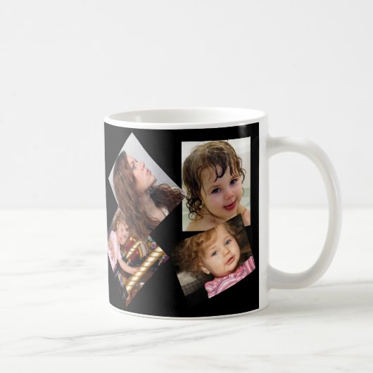 4つのフォトコラージュテンプレート コーヒーマグカップ (右)