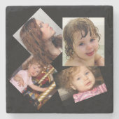 4つのフォトコラージュテンプレート ストーンコースター (正面)