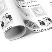 4つのフォトコラージュ家族モノグラム引用文 ラッピングペーパー (ロールコーナー)