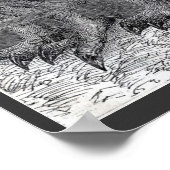 4つのフクロウヴィンテージ白黒ポスター ポスター (角)