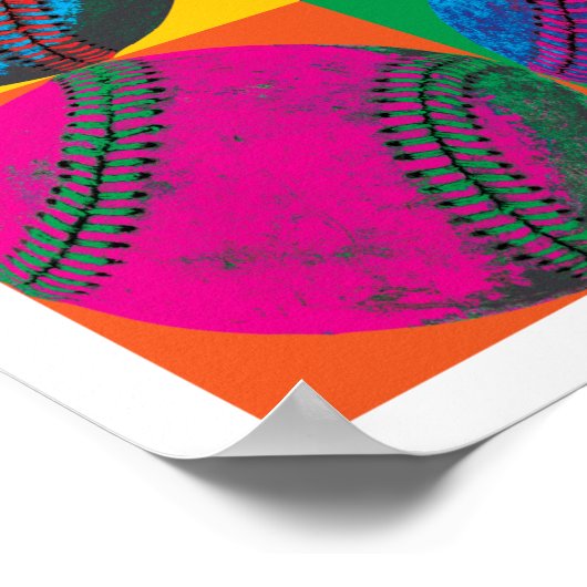 4つのベースボー違うルの色 ポスター (角)