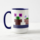 4つのポットと猫のマグカップ マグカップ (左)