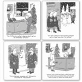 4つのユーモアあふれる法曹をテーマにした漫画セット。 シール (正面)