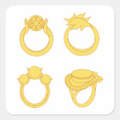 4つのリングや輪 スクエアシール (正面)