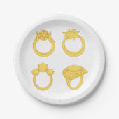 4つのリングや輪 ペーパープレート (正面)