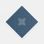 4つのリーフロゼット空力ブルーファウラードパターン スタンダードランチョンナプキン (角)