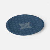 4つのリーフロゼット空力ブルーファウラードパターン ペーパープレート (アングル)