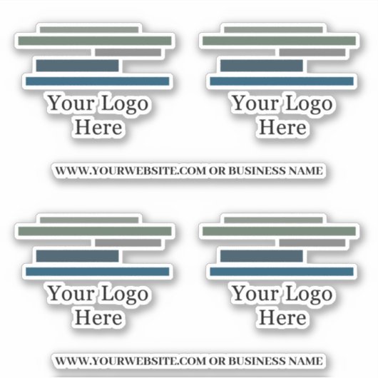 4つのロゴと2つのビジネス名テンプレート シール (正面)