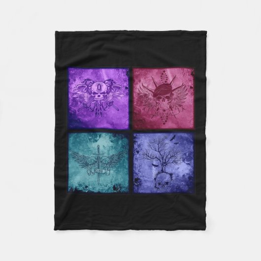 4つのロゴ毛布 フリースブランケット (正面)