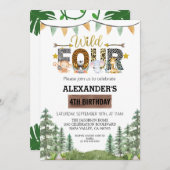 4つのワイルドバースデーパーティー 招待状 (正面/裏面)
