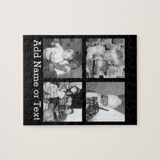 4つの写真とInstagramのコラージュ-黒を作成して下さい ジグソーパズル (横)