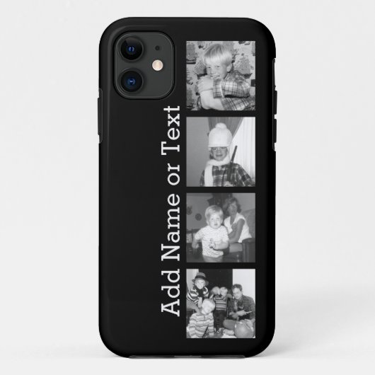 4つの写真とInstagramのコラージュ-黒を作成して下さい Case-Mate iPhoneケース (裏面)