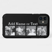 4つの写真とInstagramのコラージュ-黒を作成して下さい Case-Mate iPhoneケース (裏面(横))