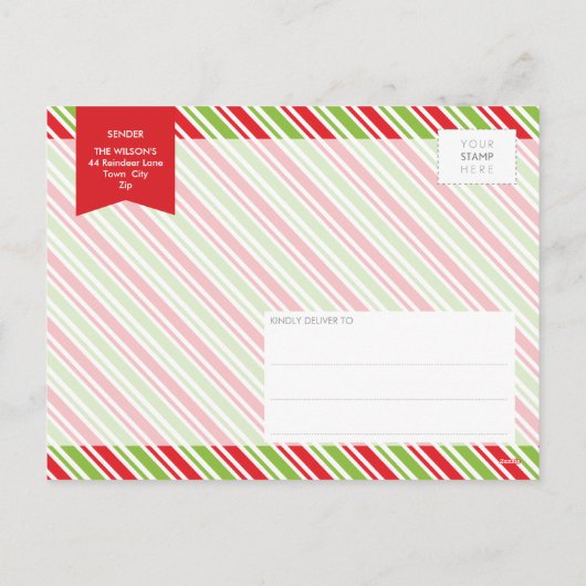 4つの写真のクリスマスの郵便はがき:: メリーで及び明るい3 シーズンポストカード (裏面)