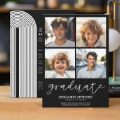 4つの写真の大学院の学校の色を一致 – グラードパーティー 招待状