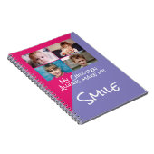 4つの写真の子供は私にスマイルピンク紫 ノートブック (右側)