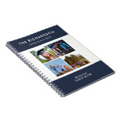 4つの写真の格子青および白い家族会 ノートブック (右側)