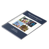 4つの写真の格子青および白い家族会 ノートブック (左側)