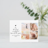 4つの写真クリスマスコラージュ素晴らしい時間 ポストカード (スタンド正面)