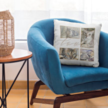 4つの写真コラージュ愛ペット名ホワイト