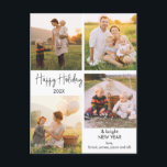 4つの写真ミニマリスト家族の写真クリスマスポスト ポストカード<br><div class="desc">ミニマリスト4フォトミニマリスト家族フォトクリスマスポストカードシンプル4フォトクリスマスポストカード書以外のヘッダー画像を含むモダン4フォトクリスマスポストカード、家族の名前。ポストカードの背面は、アドレスと長いメッセージのために準備されている。ミニマ素晴らしリストのフォトポストカーモダンド好きな人のために。</div>