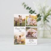 4つの写真ミニマリスト家族の写真クリスマスポスト ポストカード (スタンド正面)