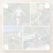 4つの写真モンタージュ。フォトメモリ ガラスコースター (裏面)