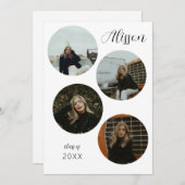 4つの写真ラウンドグラッド発表 招待状 (正面/裏面)