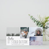 4つの写真 | ベビーザコールドアウトサイドスクリプトホリデイ シーズンカード (スタンド正面)