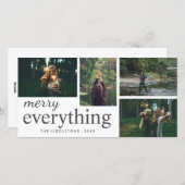 4つの写真 | メリー全タイポグラフィ休日 シーズンカード (正面/裏面)