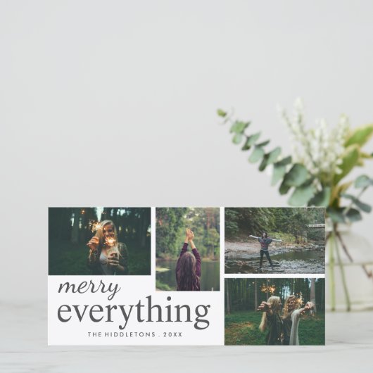 4つの写真 | メリー全タイポグラフィ休日 シーズンカード (スタンド正面)