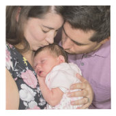 4つの写真Baby Girl Family Wicked You引用文ピンク フォトキューブ (正面)