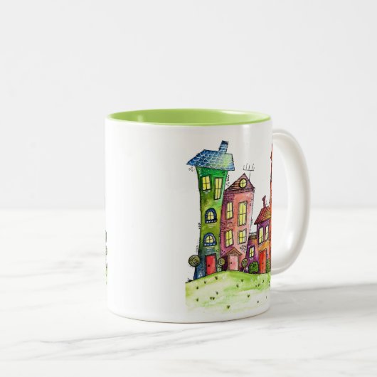 4つの可愛いハお洒落ウス ツートーンマグカップ (正面右)