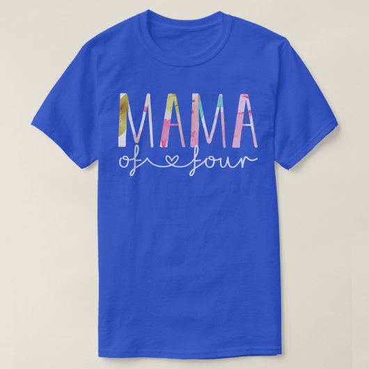 4つの可愛いフローラデザインの母のママ Tシャツ (デザイン正面)