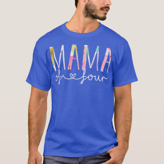 4つの可愛いフローラデザインの母のママ Tシャツ