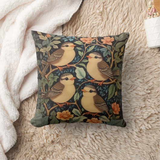 4つの可愛いベビーの鳥のインスパイア自然 クッション (ブランケット)