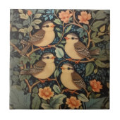 4つの可愛いベビーの鳥のインスパイア自然 タイル (正面)