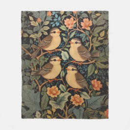 4つの可愛いベビーの鳥のインスパイア自然 フリースブランケット