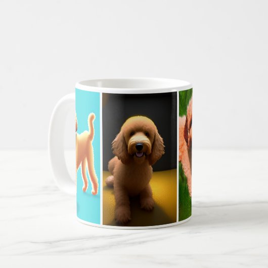 4つの可愛い写真デザイン コーヒーマグカップ (正面左)