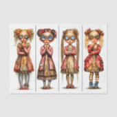 4つの可愛予測できないステームパンクガールズDV3Lデコページ 薄葉紙 (正面)