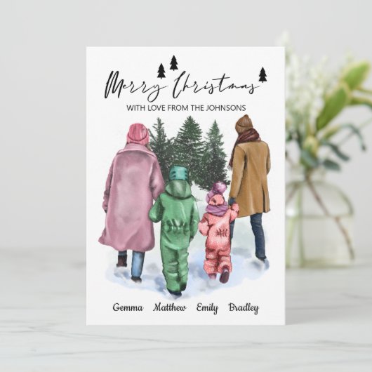 4つの名前と水色のイラストレーションの家族 シーズンカード (スタンド正面)